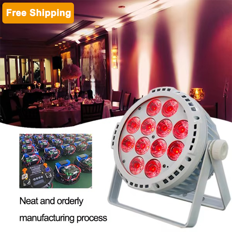 Free Shipping IP65 12x18W Battery Par Light 4Pcs Machines+Carton Packing/6Pcs Machines+1 Flightcase