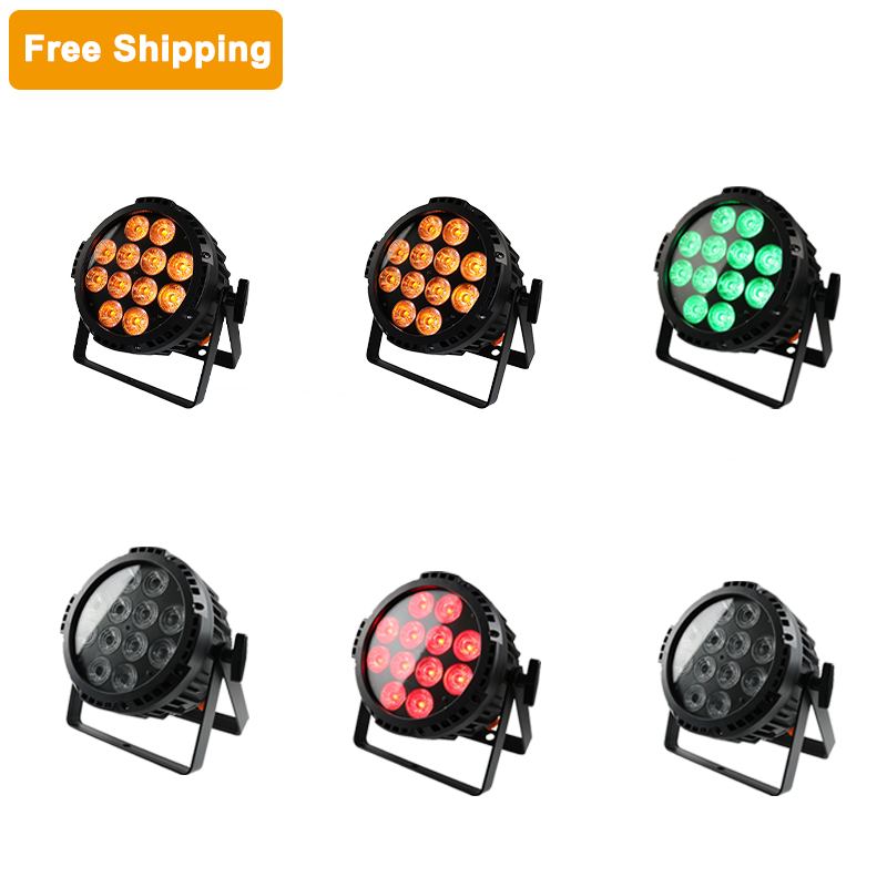Free Shipping IP65 12x18W Battery Par Light 4Pcs Machines+Carton Packing/6Pcs Machines+1 Flightcase