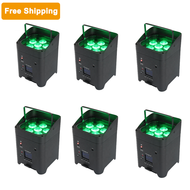Free Shipping 18W 6in1 Rgbwauv Wireless Battery Led Uplight