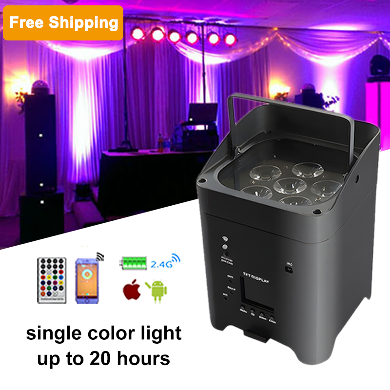 Free Shipping 18W 6in1 Rgbwauv Wireless Battery Led Uplight