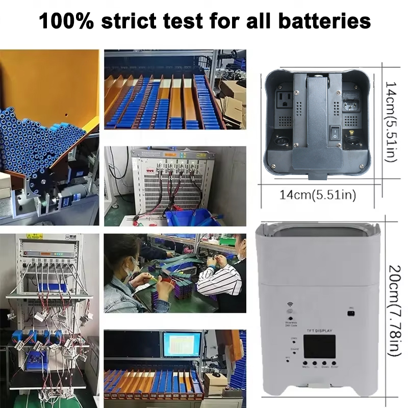 Free Shipping 18W 6in1 Rgbwauv Wireless Battery Led Uplight