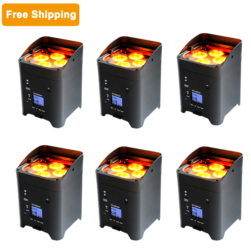 Free Shipping 18W 6in1 Rgbwauv Wireless Battery Led Uplight