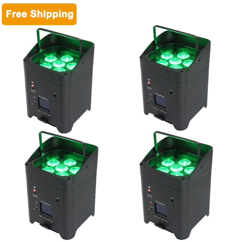 Free Shipping 18W 6in1 Rgbwauv Wireless Battery Led Uplight