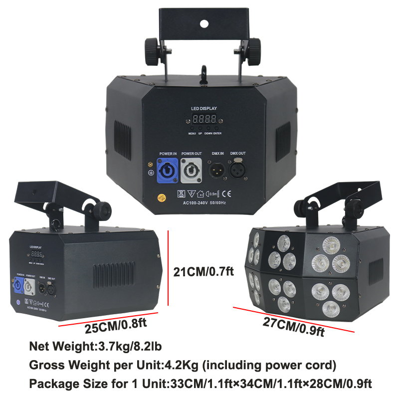 Igracelite 18*12W double decker 150W LED par LED light fx DJ wash RGBWAU color wash effect