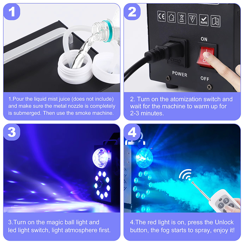 Igracelite 700w 9pcs RGB LED Smoke Machine for party gathering KTV concert hall