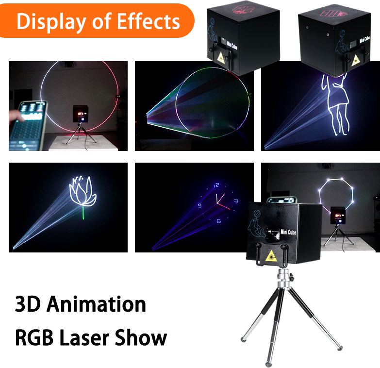 Igracelite mobile control RGB mini full color animation laser light