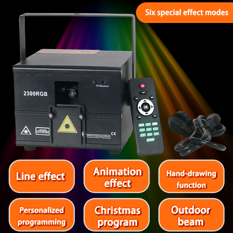 Igracelite 2W Animation Laser Lights APP Remote Control DMX512 Sound Full Color RGB