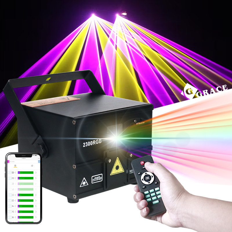 Igracelite 2W Animation Laser Lights APP Remote Control DMX512 Sound Full Color RGB