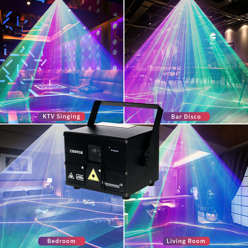 Igracelite 2W Animation Laser Lights APP Remote Control DMX512 Sound Full Color RGB
