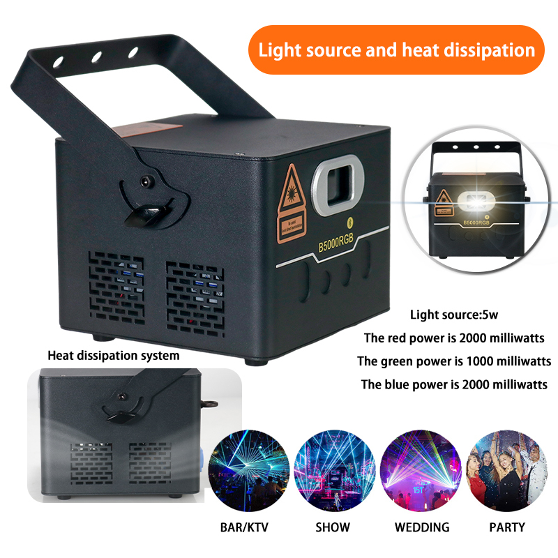 Igracelite APP controls 5w RGB laser light full color animation for stage lighting ktv nightclub