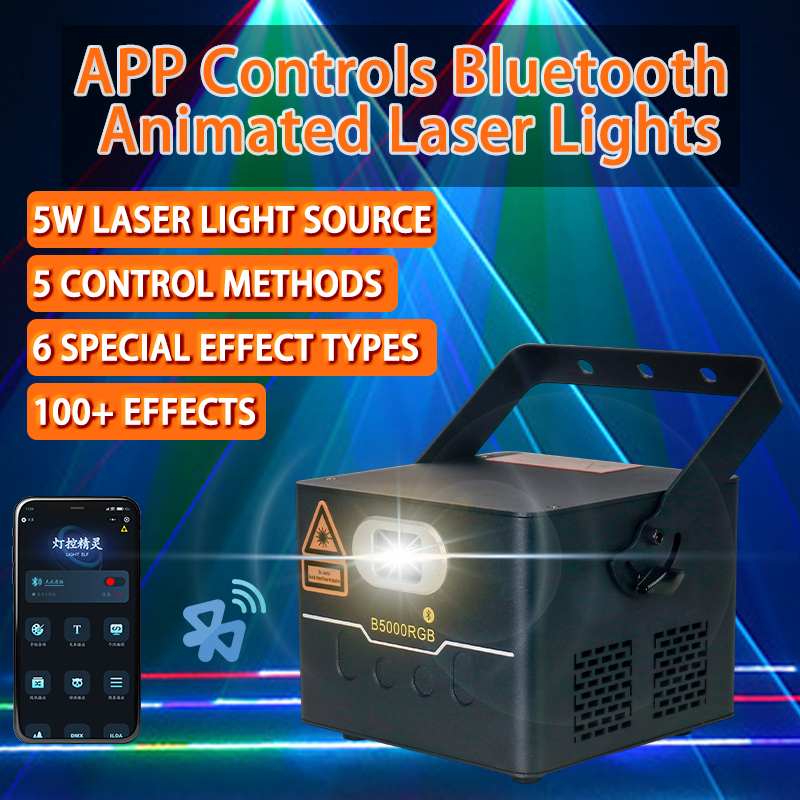 Igracelite APP controls 5w RGB laser light full color animation for stage lighting ktv nightclub