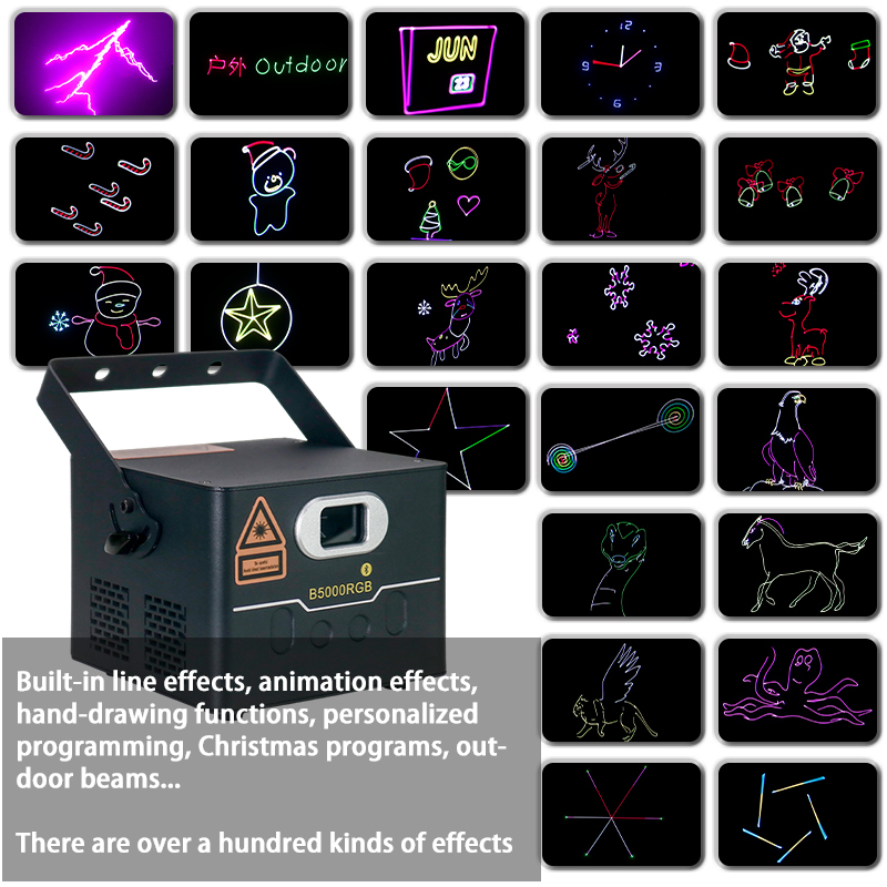 Igracelite APP controls 5w RGB laser light full color animation for stage lighting ktv nightclub