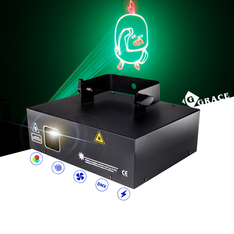 Igracelite Mini Laser Stage Light 1W/2W/3W  RGB 3D Animation Effect Portable Laser Projector for Stage Show Disco Party Club Events