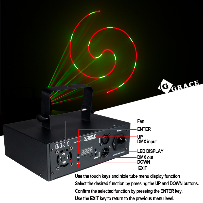 Igracelite Mini Laser Stage Light 1W/2W/3W  RGB 3D Animation Effect Portable Laser Projector for Stage Show Disco Party Club Events
