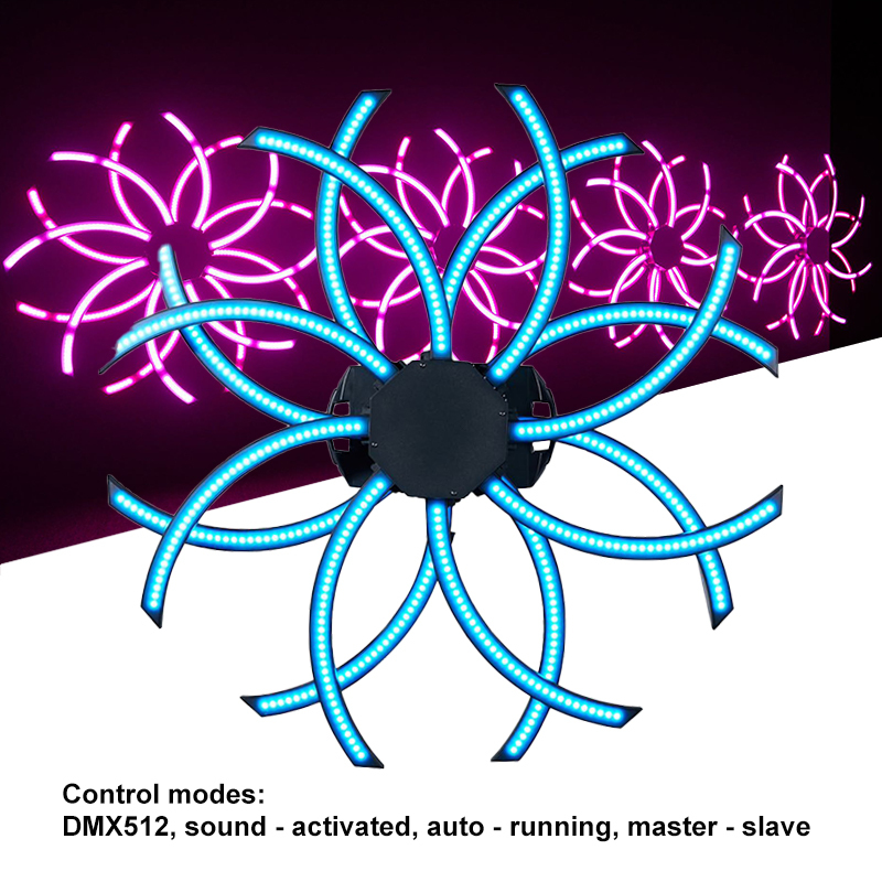 Igracelite 576 Pcs RGB LED 3-in-1 Windmill Pixel Light 360° Dual-Layer Rotating Fan Stage Lighting for DJ Club Bar Events
