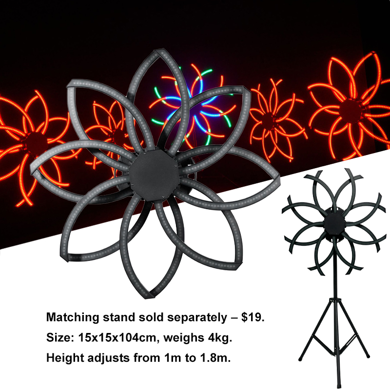 Igracelite 576 Pcs RGB LED 3-in-1 Windmill Pixel Light 360° Dual-Layer Rotating Fan Stage Lighting for DJ Club Bar Events