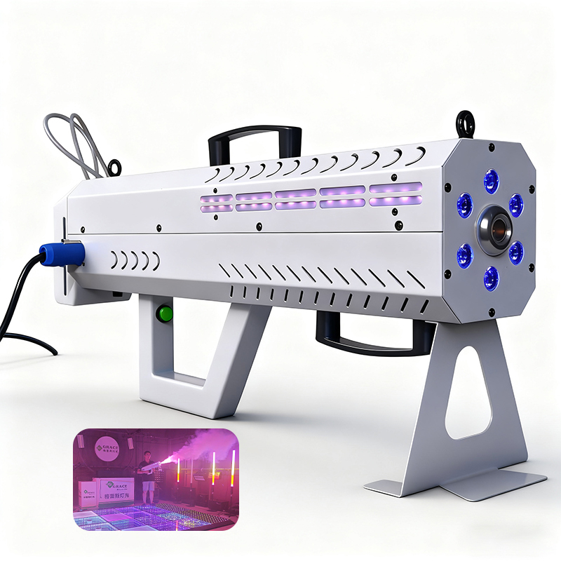 Igracelite 1500W Hand-Hold Smoke Gun RGB Air Column Fog Gun Wedding Stage Event Marriage Night Club DJ