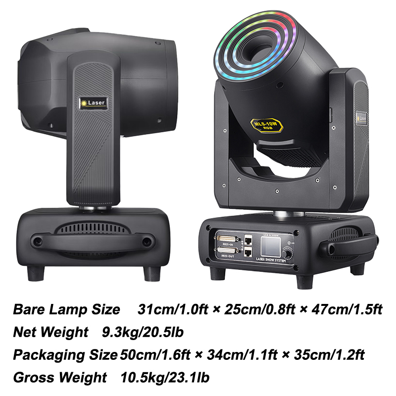 Igracelite 5w/8w/10w RGB Moving Head Animation Laser Light With LED 3D Ring Circle for Party
