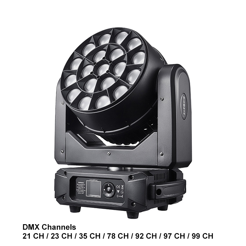 Igracelite K15 19x40w RGBW LED wash big bee eye moving head light for concerts and parties