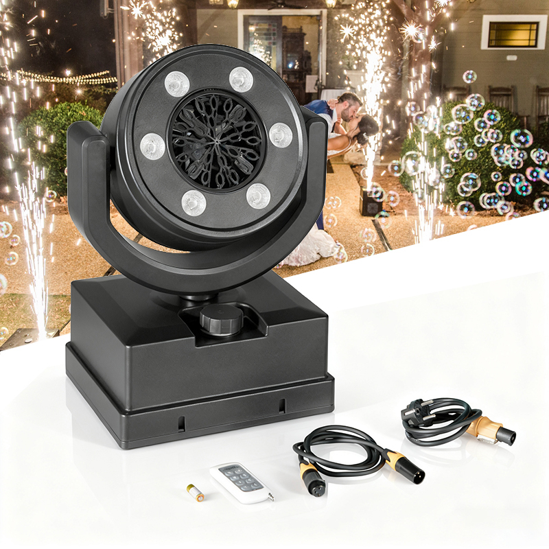 Igracelite Bubble Machine, 90W LED Moving Head with DMX & Remote Control, IP65 Waterproof Outdoor Party DJ Disco Effect Light for Weddings & Events