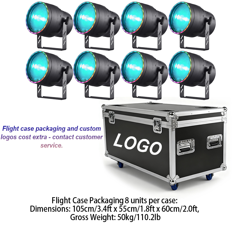 Igracelite 250w COB Zoom Par Light, RGBW LED Wash Light with CTO Color Tuning, for Stage Lighting, Disco, Wedding, Party, and Holiday Events