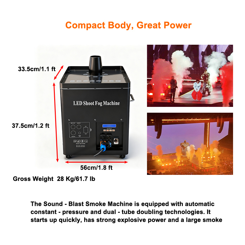 Igracelite Rainproof Smoke Fog Jet Machine 3000W RGB LED Vertical Air Column for Large Stage Events, Concerts, Festivals, DJ Shows, Wedding Effects, Professional Stage Special Effects Equipment
