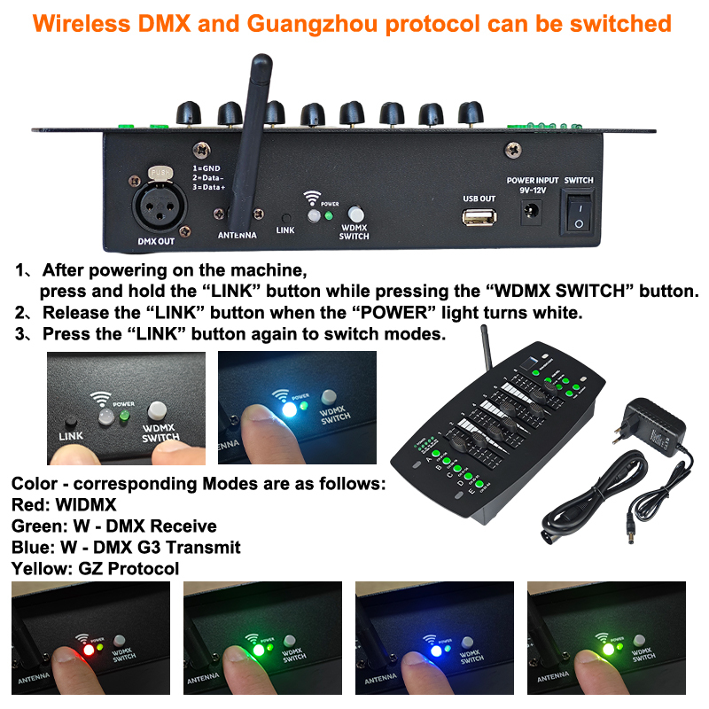 Igracelite Battery Mini Controller Wireless DMX512 40CH Portable Lighting Controller with Switchable SCC Protocol and GZ Protocol for Stage Lights, DJ Events, Weddings, Clubs, and Professional Shows