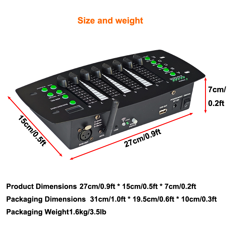 Igracelite Battery Mini Controller Wireless DMX512 40CH Portable Lighting Controller with Switchable SCC Protocol and GZ Protocol for Stage Lights, DJ Events, Weddings, Clubs, and Professional Shows