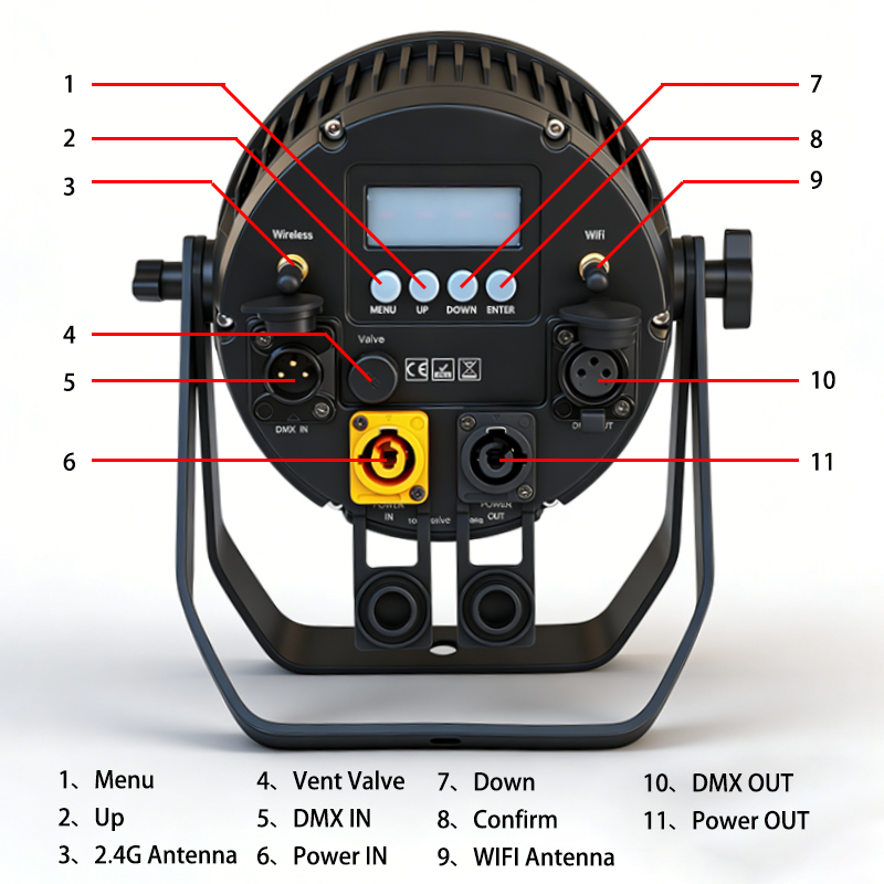 Igracelite 6×18W RGBW UV 6-in-1 IP65 Waterproof Battery Led Par | Wireless DMX Outdoor LED Par Light for Stage, Party & Event Lighting