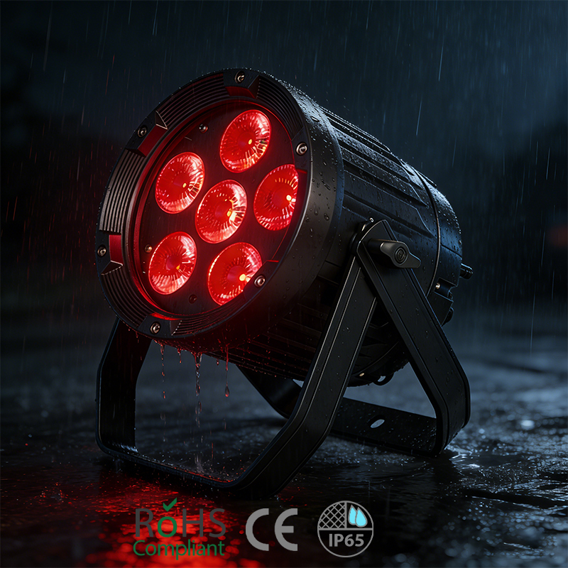 Igracelite 6×18W RGBW UV 6-in-1 IP65 Waterproof Battery Led Par | Wireless DMX Outdoor LED Par Light for Stage, Party & Event Lighting
