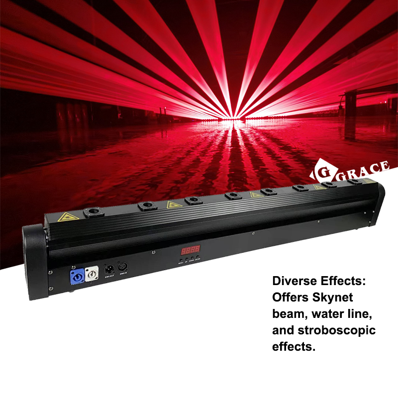 Igracelite Professional 4000mW High Power Red Laser Light Projector with DMX512 Sound Control, Precision Stepper Motor Scanning System, 180° Angle Controllable for Indoor Stage Show Bar KTV Club Disco Party Entertainment