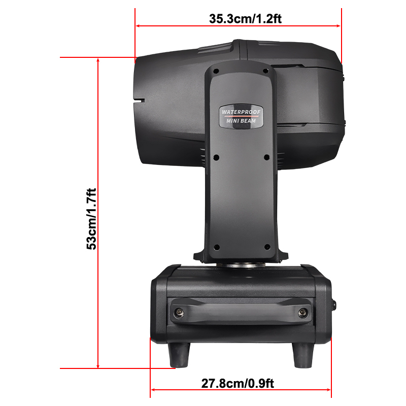 Igracelite Waterproof Moving Head IP65, 350W/380W Mini Outdoor Moving Head Spot Light for Stage, Event, Club and Wedding Lighting