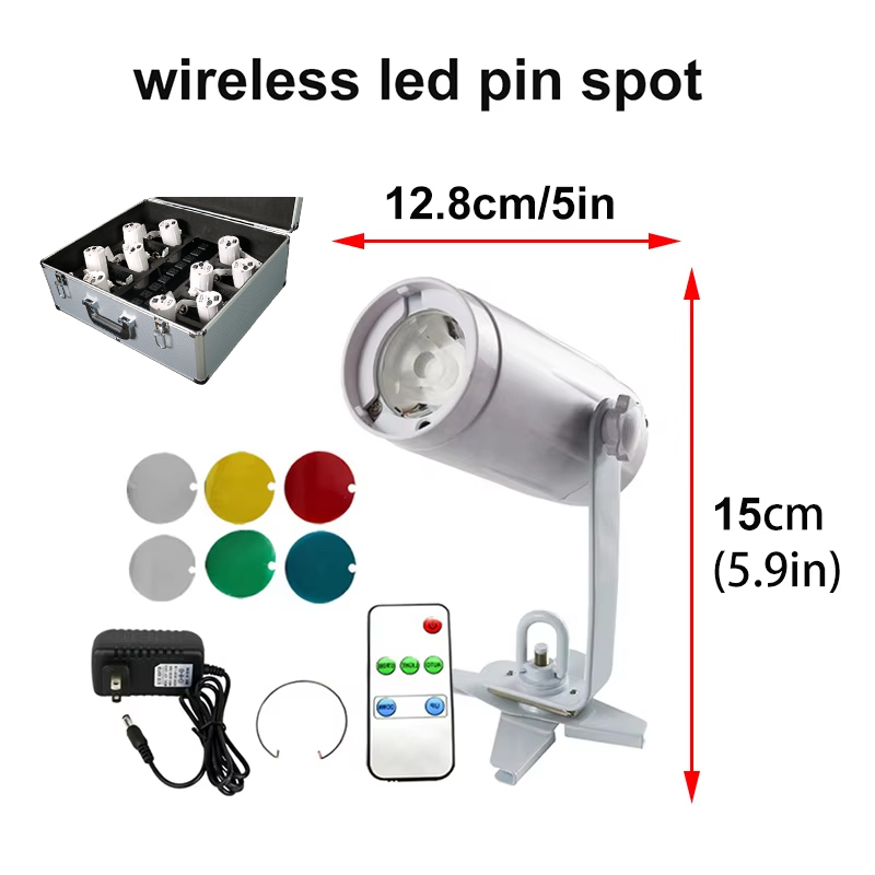 Free shipping 20pcs carton packing/ magnetic battery led pinspot
