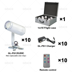 10pcs GL-PS1（RGBW） + 1pc flight case