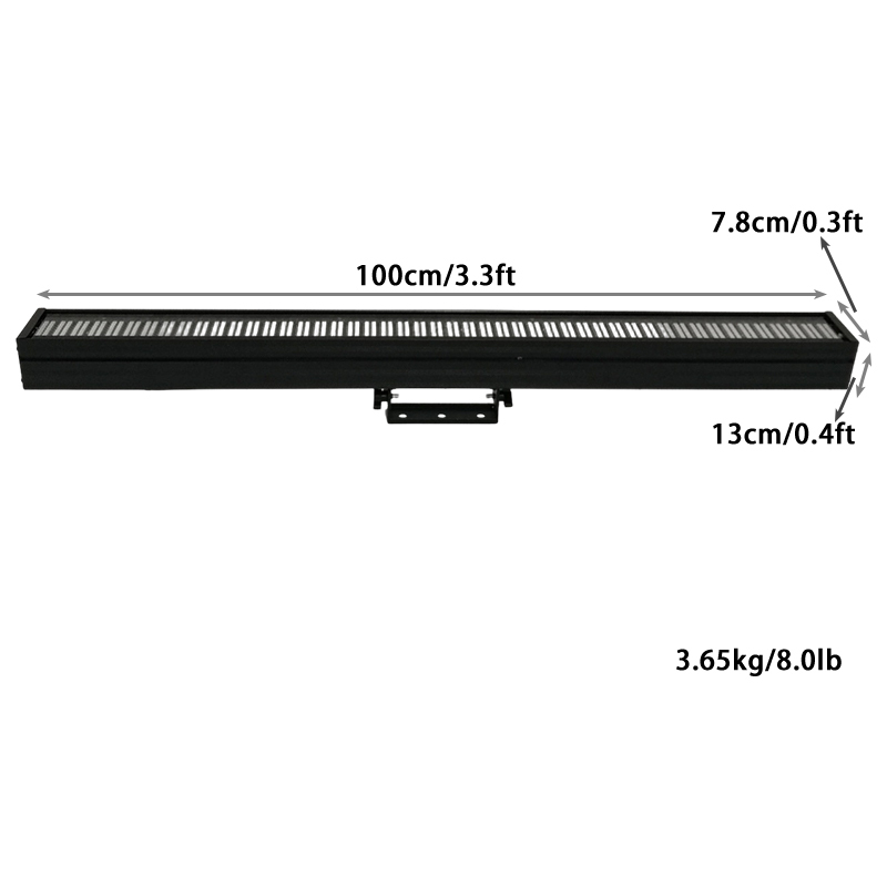 Igracelite LED Pixel Wall Washer Light, 100cm 768 Pixels Individually Addressable, DMX512 Sound Control, 150W RGB Wall Wash Light for Building Facade, Stage, Club Lighting