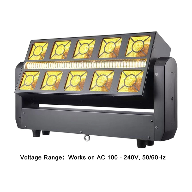 Igracelite 350W Beam Moving Head Light 3-in-1: Beam Wash Strobe with 10x25W RGBW Beam, 160x0.3W RGBYA Wash & 96x1W Strobe LEDs for DJ Club Stage Lighting