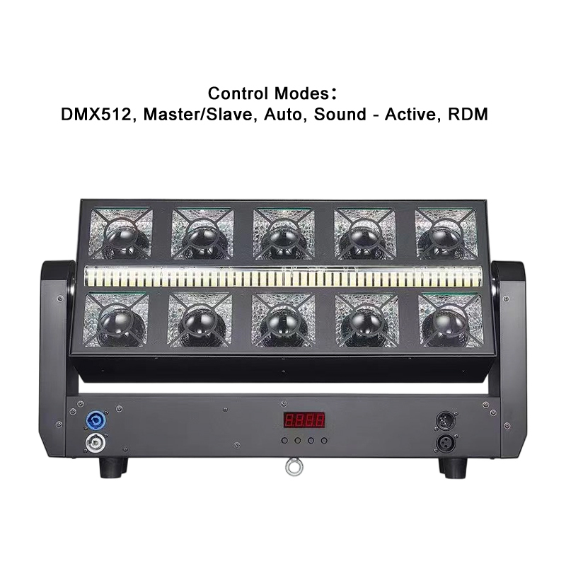 Igracelite 350W Beam Moving Head Light 3-in-1: Beam Wash Strobe with 10x25W RGBW Beam, 160x0.3W RGBYA Wash & 96x1W Strobe LEDs for DJ Club Stage Lighting
