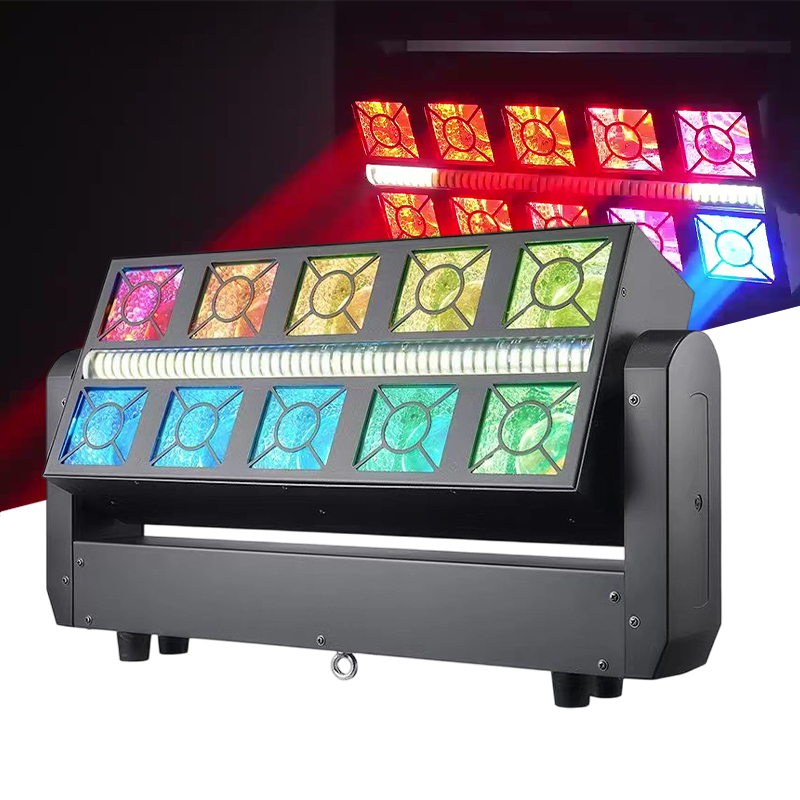Igracelite 350W Beam Moving Head Light 3-in-1: Beam Wash Strobe with 10x25W RGBW Beam, 160x0.3W RGBYA Wash & 96x1W Strobe LEDs for DJ Club Stage Lighting