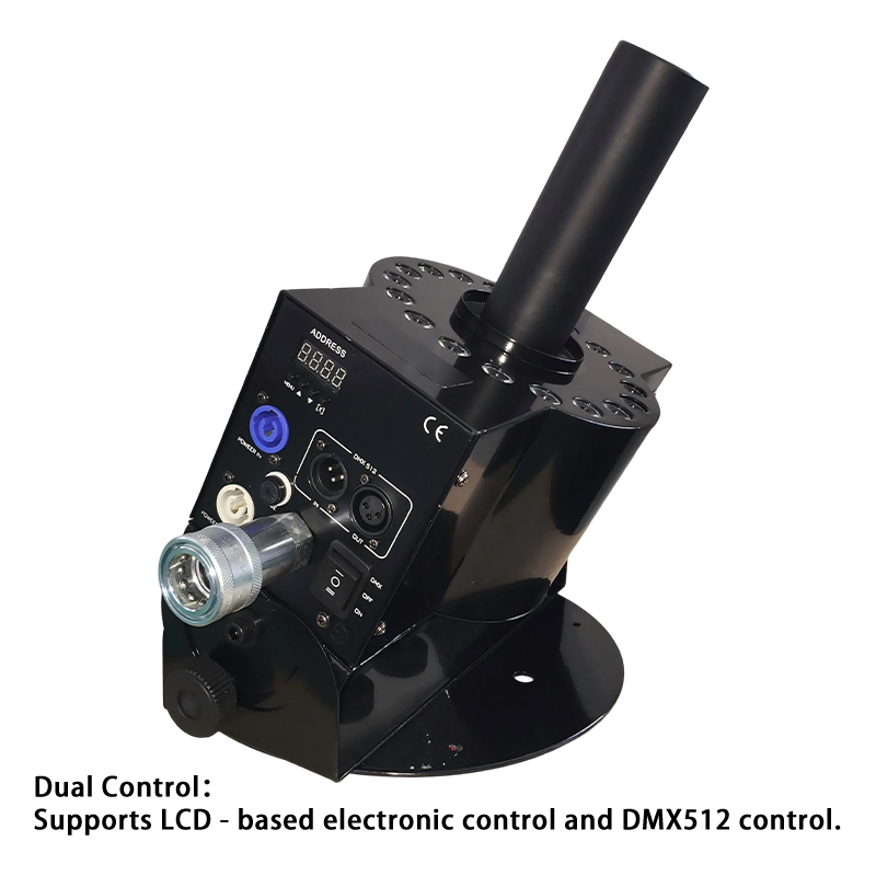 Igracelite LED CO2 Jet Machine Dual DMX512 & Electronic Control, 8-10M High-Power CO2 Jet with 18 RGB LEDs, 180° Adjustable for Stage Lighting, Wedding, Bar, Club, Party, and Event Special Effects