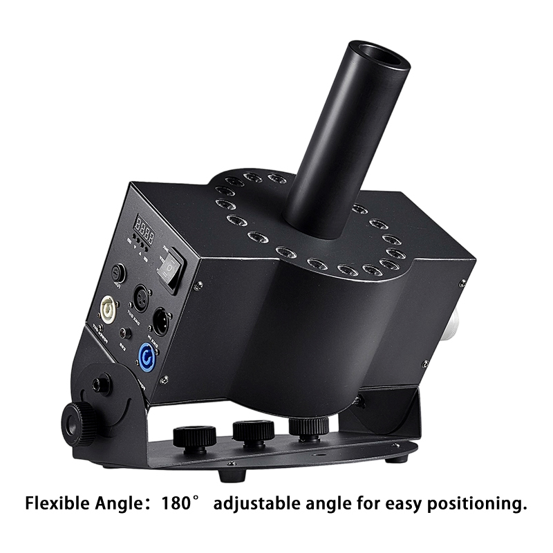 Igracelite LED CO2 Jet Machine Dual DMX512 & Electronic Control, 8-10M High-Power CO2 Jet with 18 RGB LEDs, 180° Adjustable for Stage Lighting, Wedding, Bar, Club, Party, and Event Special Effects