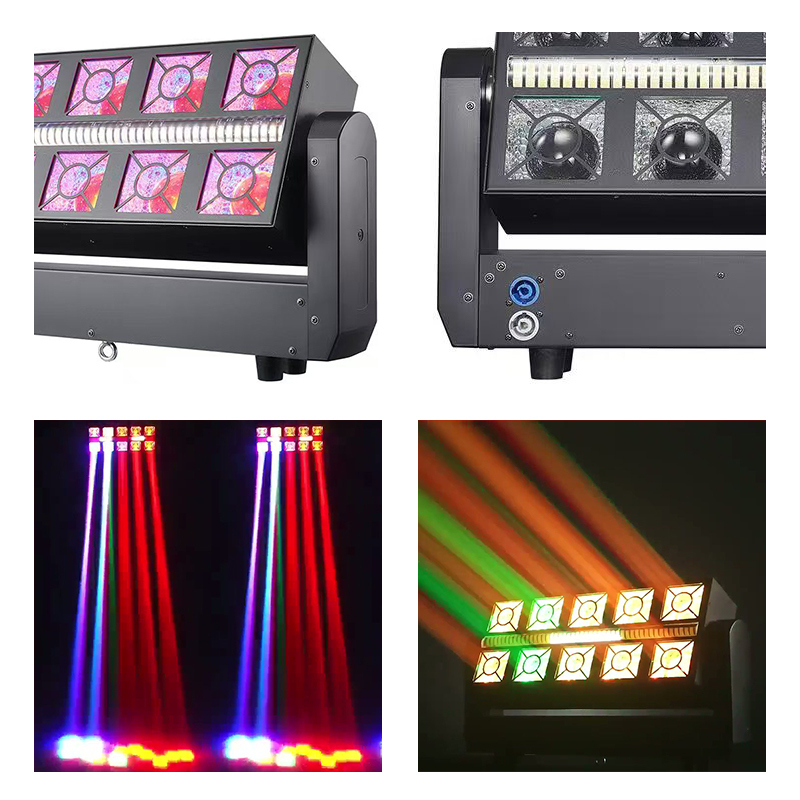 Igracelite 350W Beam Moving Head Light 3-in-1: Beam Wash Strobe with 10x25W RGBW Beam, 160x0.3W RGBYA Wash & 96x1W Strobe LEDs for DJ Club Stage Lighting