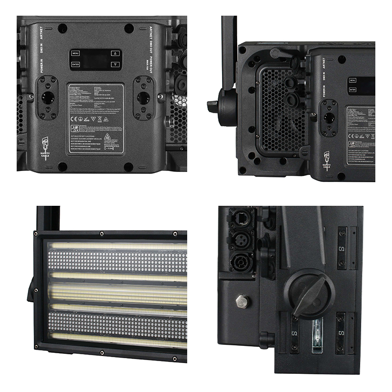 Igracelite IP65 Waterproof 550W RGB LED Strobe Light with DMX512 Control, Color Mixing and Oscillating Effects for Professional DJ, Stage, Party, Club Lighting