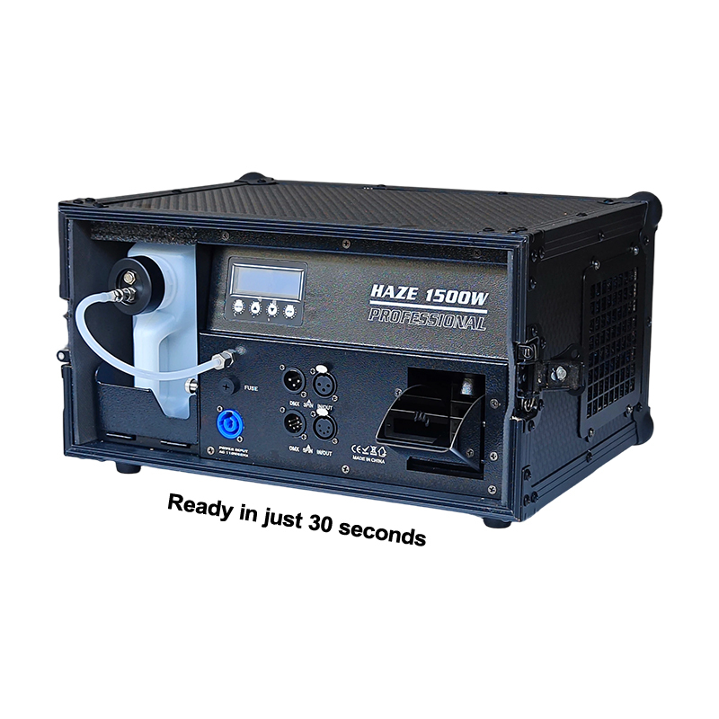 Igracelite Professional 1500W Stage Haze Machine - Quiet Anti-Clogging Hazer with Flight Case, 50000 cuft/min High Smoke Output, 2 DMX Channels, Fast Warm-up 30s, 3L Tank for Theater, Studio, Events