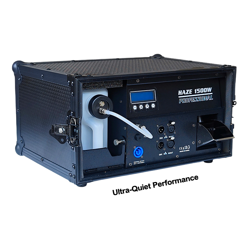 Igracelite Professional 1500W Stage Haze Machine - Quiet Anti-Clogging Hazer with Flight Case, 50000 cuft/min High Smoke Output, 2 DMX Channels, Fast Warm-up 30s, 3L Tank for Theater, Studio, Events