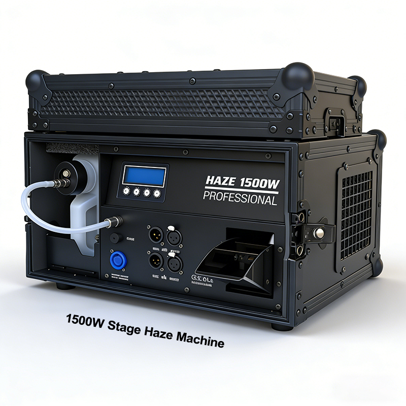 Igracelite Professional 1500W Stage Haze Machine - Quiet Anti-Clogging Hazer with Flight Case, 50000 cuft/min High Smoke Output, 2 DMX Channels, Fast Warm-up 30s, 3L Tank for Theater, Studio, Events