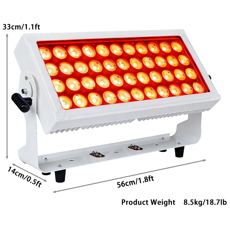 Igracelite Waterproof LED City Color Light 350W RGBW DMX512 Stage Light with 44 Beads, 50,000 Hours Lifespan, 0-100% Dimming, Strobe, Master/Slave Mode, for Indoor/Outdoor Professional Lighting