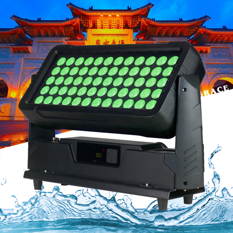 Igracelite LED City Color 600W 60x10W RGBW 4in1 LED Wash Light, IP65 Outdoor Waterproof DMX512 Stage Light, 0-100% Dimmer 0-20Hz Strobe 25°, for Architectural, Nightclub, Signage & Advertising Lighting
