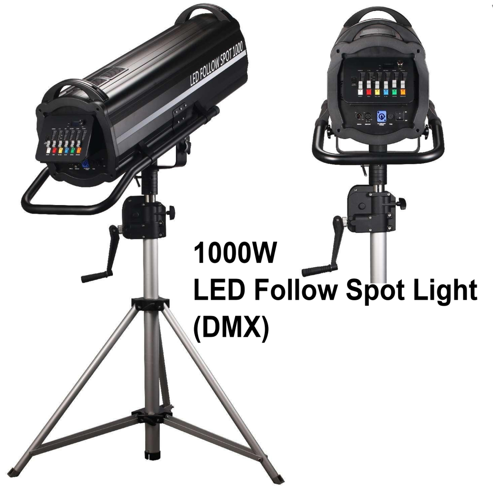 Igracelite 350W/400W/600W/700/1000W/1200W  Professional LED Follow Spot Light, CRI>90 High CRI, 3200K-6500K Bi-Color & 5 Colors (RGBWA), 8°-12° Manual Zoom, 0-100% Dimming, DMX Stage Event Light, 25000Hrs Long Lifespan