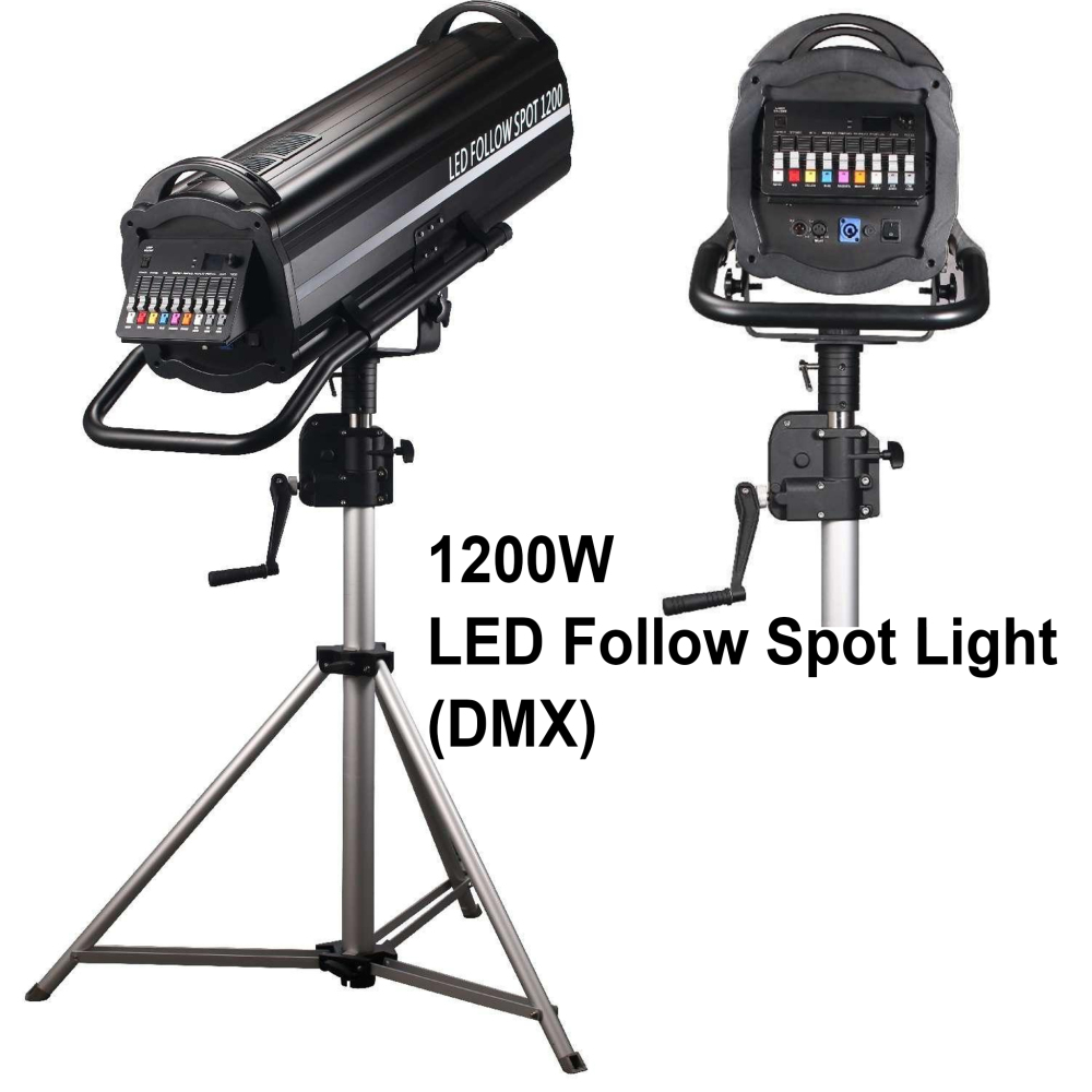 Igracelite 350W/400W/600W/700/1000W/1200W  Professional LED Follow Spot Light, CRI>90 High CRI, 3200K-6500K Bi-Color & 5 Colors (RGBWA), 8°-12° Manual Zoom, 0-100% Dimming, DMX Stage Event Light, 25000Hrs Long Lifespan