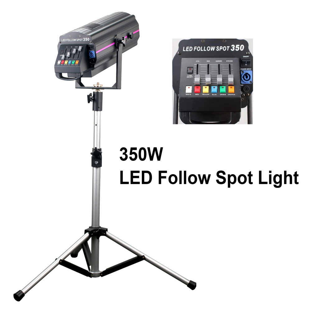 Igracelite 350W/400W/600W/700/1000W/1200W  Professional LED Follow Spot Light, CRI>90 High CRI, 3200K-6500K Bi-Color & 5 Colors (RGBWA), 8°-12° Manual Zoom, 0-100% Dimming, DMX Stage Event Light, 25000Hrs Long Lifespan